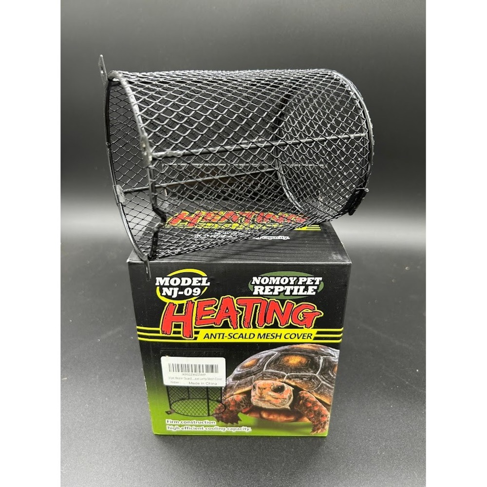Nomoy Pet NJ-09 Anti-Scald Mesh Cover Reptile Heat Lamp Guard Black Wire Cage